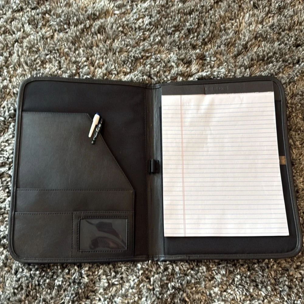 Exelis Black Leather Portfolio